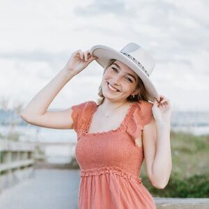 BOHO pattern strap fedora hat